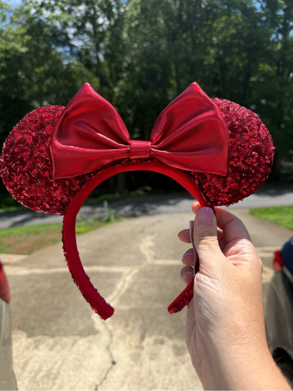 Disney Red Sequin Minnie Mouse Ears Headband